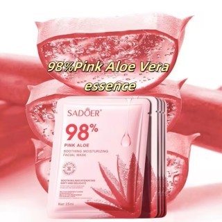 قناع الألوفيرا الوردي المرطّب بنسبة 98% – SADOER Pink Aloe Mask
