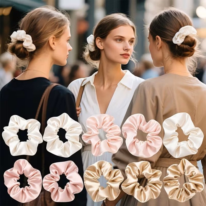 ربطة شعر كبيرة ساتان بتصميم ناعم