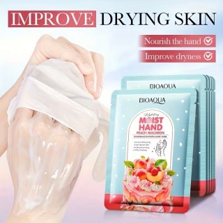 قناع ترطيب اليدين بخلاصة الخوخ والماكرون – BIOAQUA Peach Macaron Hand Mask
